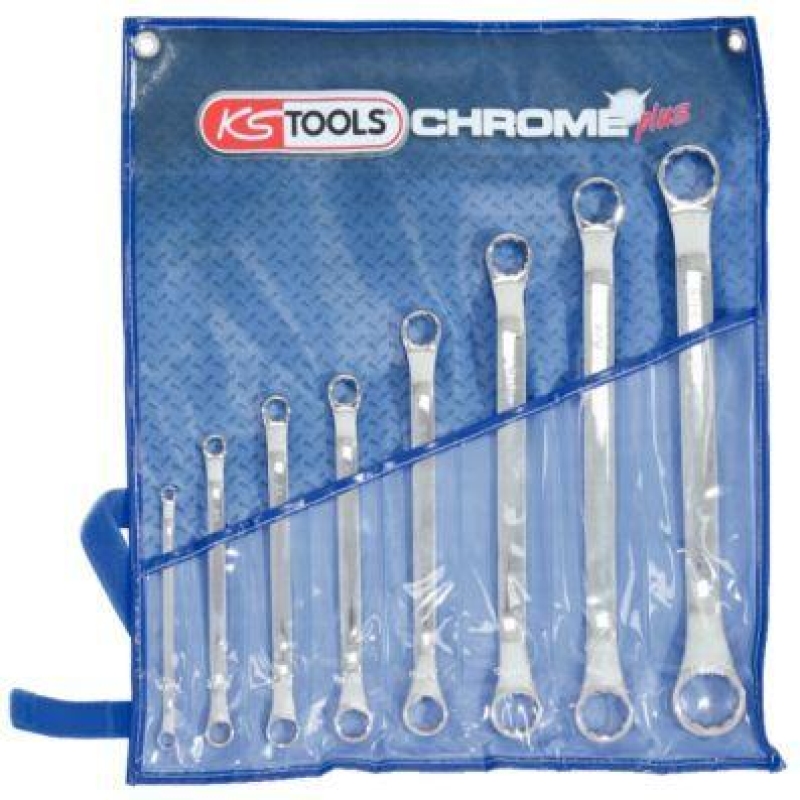 Bild von KS Tools Ringschlüssel KS Tools 518.3100 CHROMEplus Doppel-Ringschlüssel-Satz, gekröpft, 8-