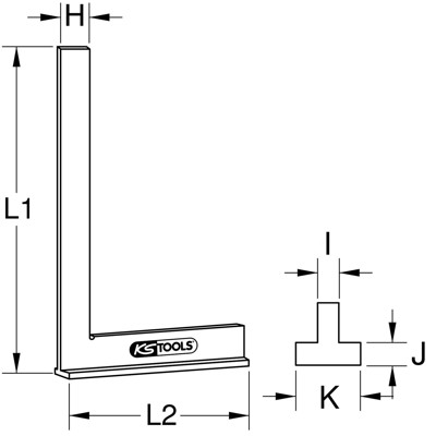 Bild von KS Tools Montagewerkzeug Anschlagwinkel nach DIN 875/0 300.0313, L: 100,00 cm, 300.0313