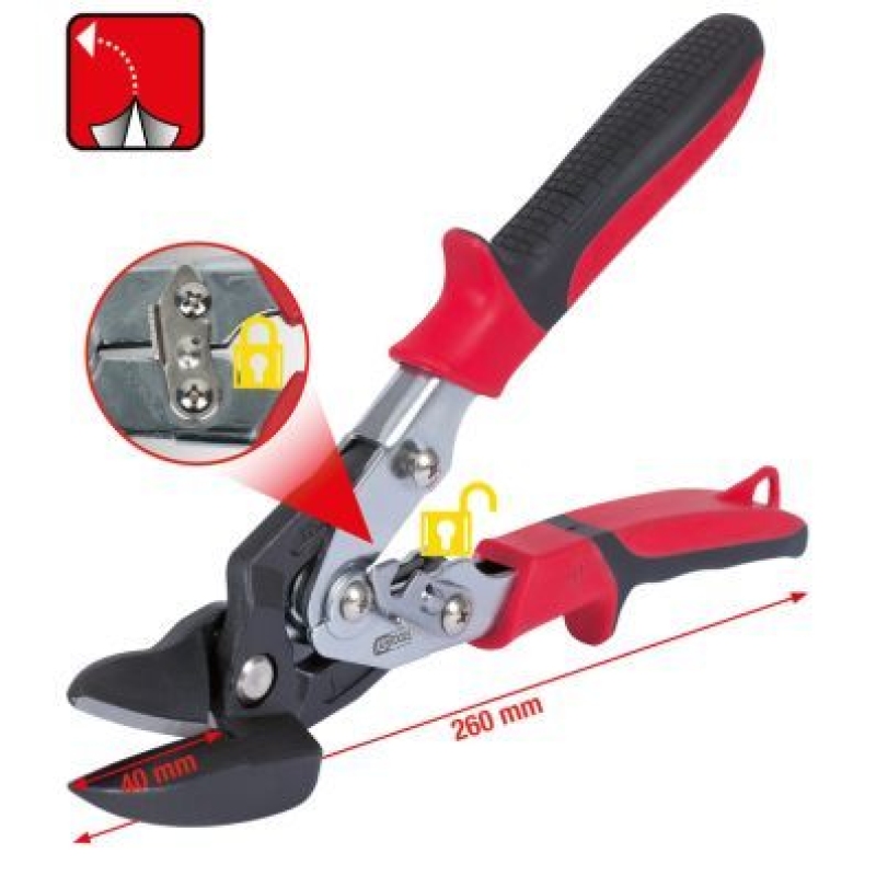 Bild von KS Tools Blechschere, Figuren-Durchlaufschere, linksschneidend