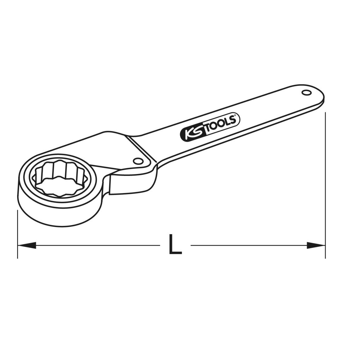 Bild von KS Tools 962.0150 BERYLLIUMplus Freilaufknarre 50 mm mit 12-kant-Ring