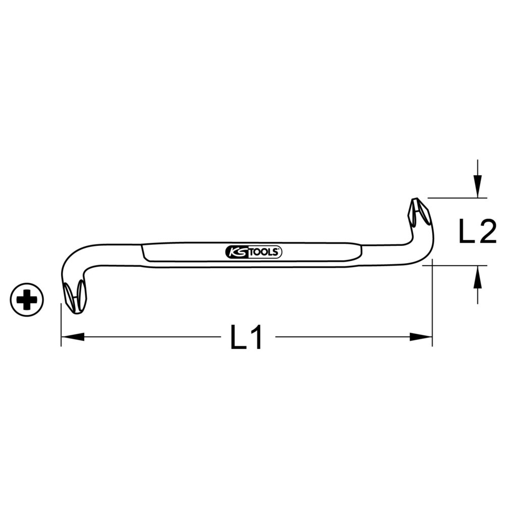 Bild von KS Tools 151.2681 1512681 Winkelschraubendreher PH 2, PH 3 DIN ISO 8764