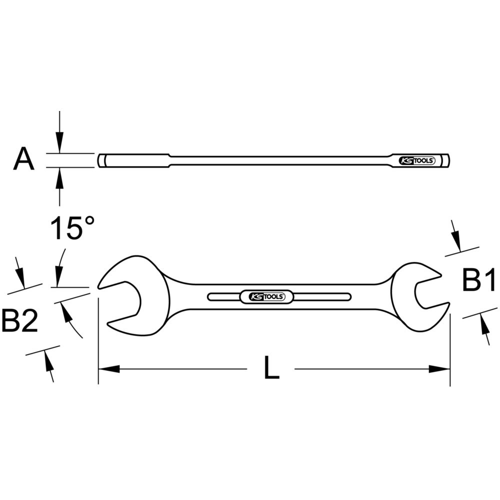 Bild von KS Tools 517.0772 517.0772 Doppel-Maulschlüssel Schlüsselweite (Metrisch) 55 - 60mm