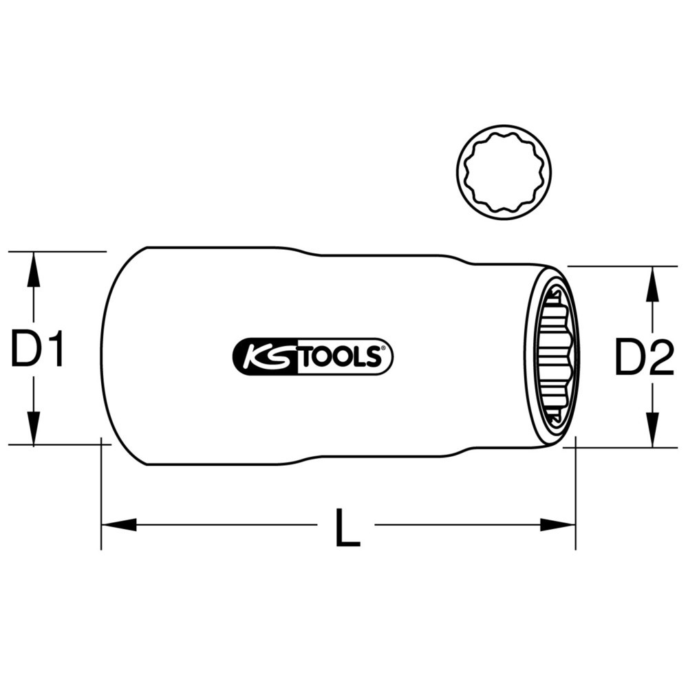 Bild von KS Tools, Steckschlüssel + Stecknuss, 3/8" Isolierte Stecknuss (16 mm)