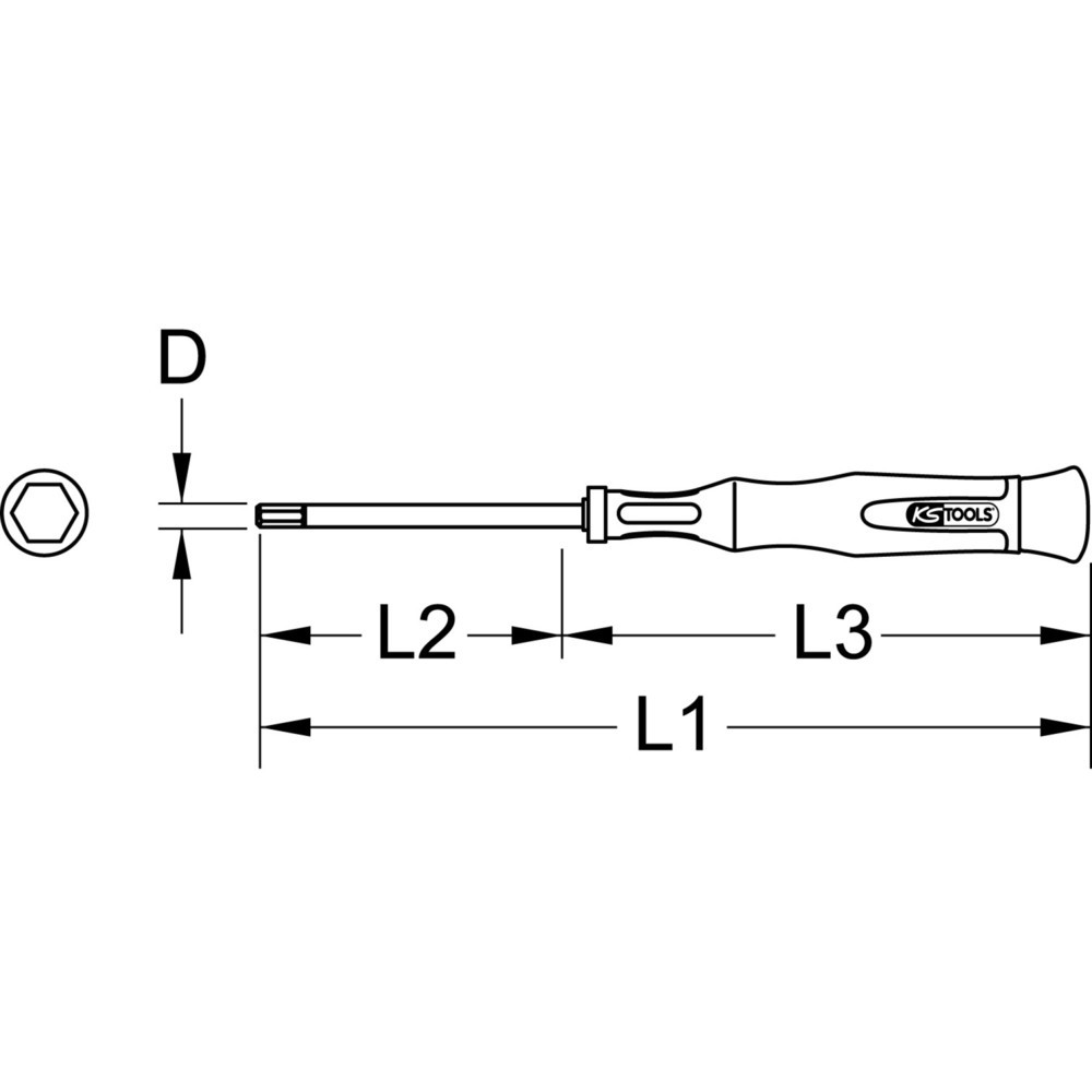 Bild von KS Tools ESD Feinmechanik-Schraubendreher für Innensechskantschrauben - mit Kugelkopf, 1, 3 mm