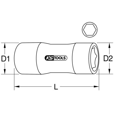 Bild von KS Tools 117.2342 1/4" Stecknuss mit Schutzisolierung, 5mm, lang