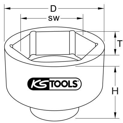 Bild von KS Tools Drehmomentschlüssel 3/4" Achsmuttern-Schlüssel, 8-kant 460.2670, 460.2670