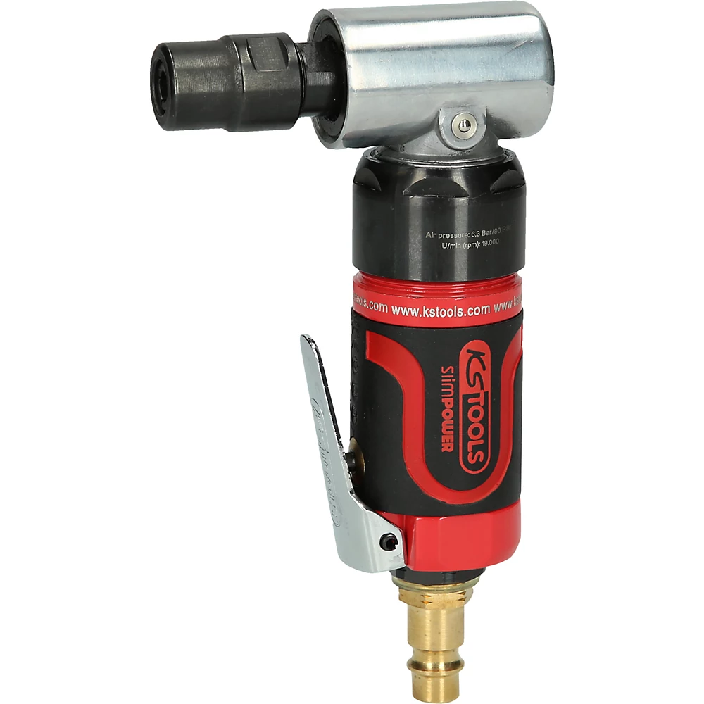 Bild von KS Tools Druckluft Winkelschleifer SlimPOWER 515.5535 19.000 U/min I Druckluftschleifer mit Geschwindigkeitsregulierung I Für HM-Fräser, Mini-Trennscheiben uvm.
