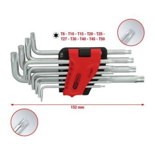 Bild von KS Tools Winkelschlüssel Torx-Winkelstiftschlüssel-Satz, lang, 10-tlg.