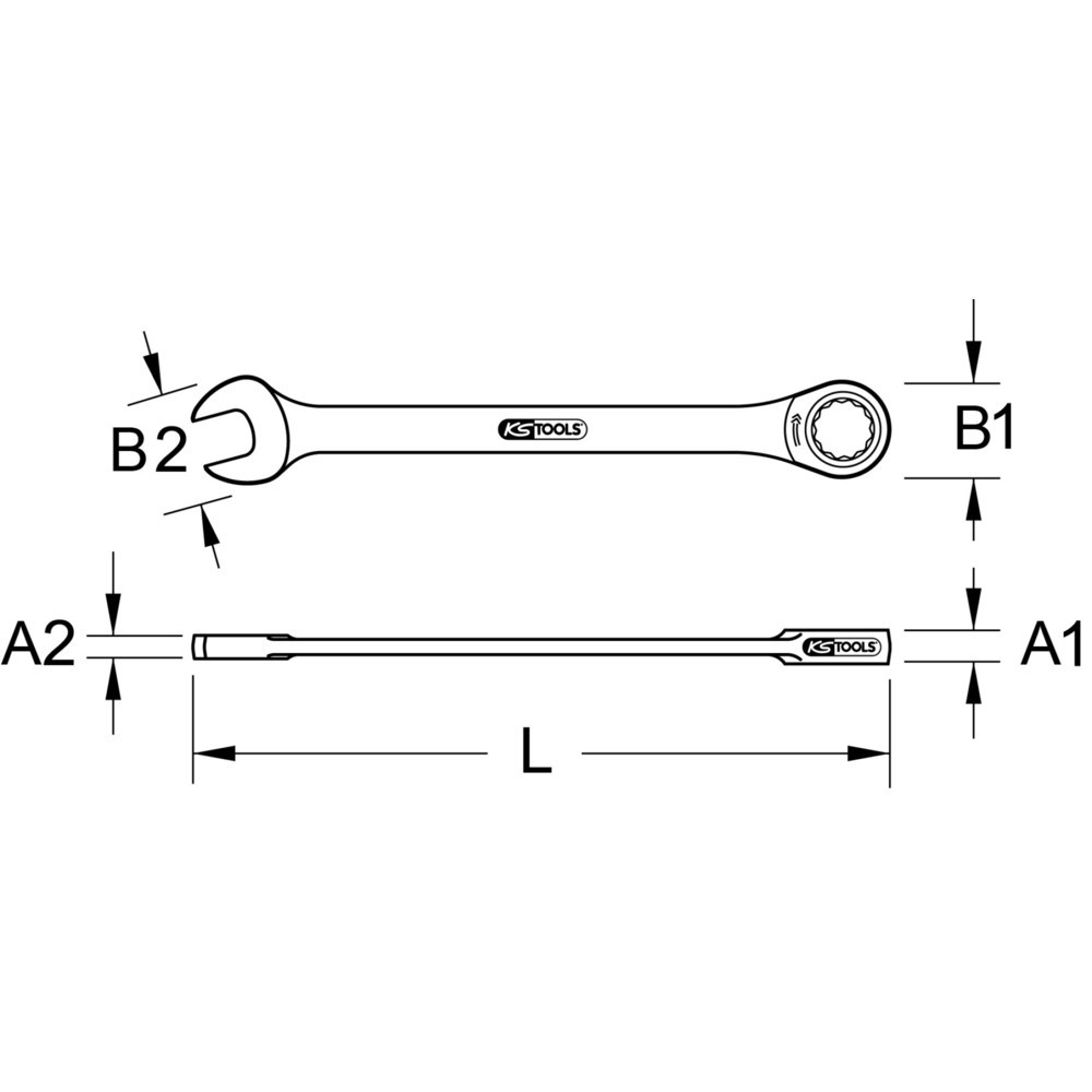 Bild von KS Tools 503.4253 503.4253 Ringratschenmaulschlüssel Schlüsselweite (Metrisch) 38mm