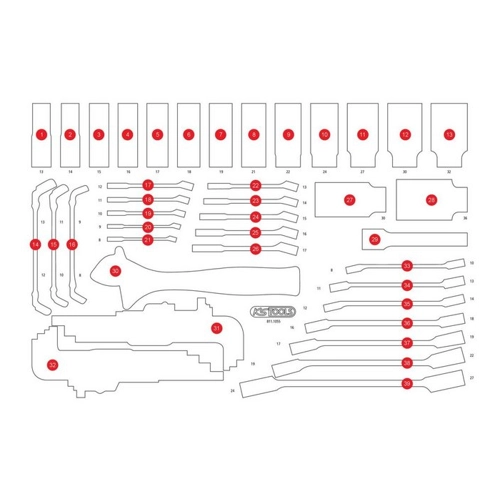 Bild von KS Tools Montagewerkzeug Leere Schaumstoffeinlage 811.1055-97