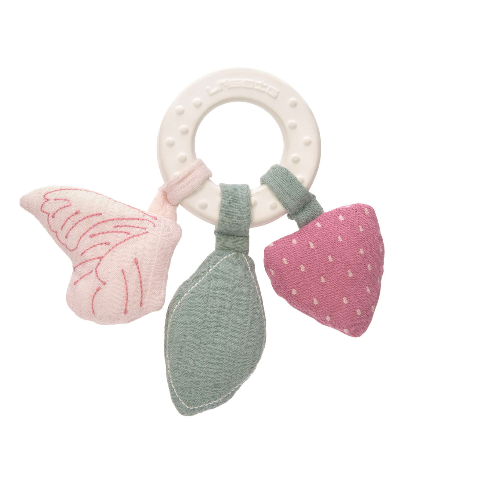 Bild von LÄSSIG Greifling Beißring Naturkautschuk und Bio-Baumwolle/Teether "Ring" Butterfly