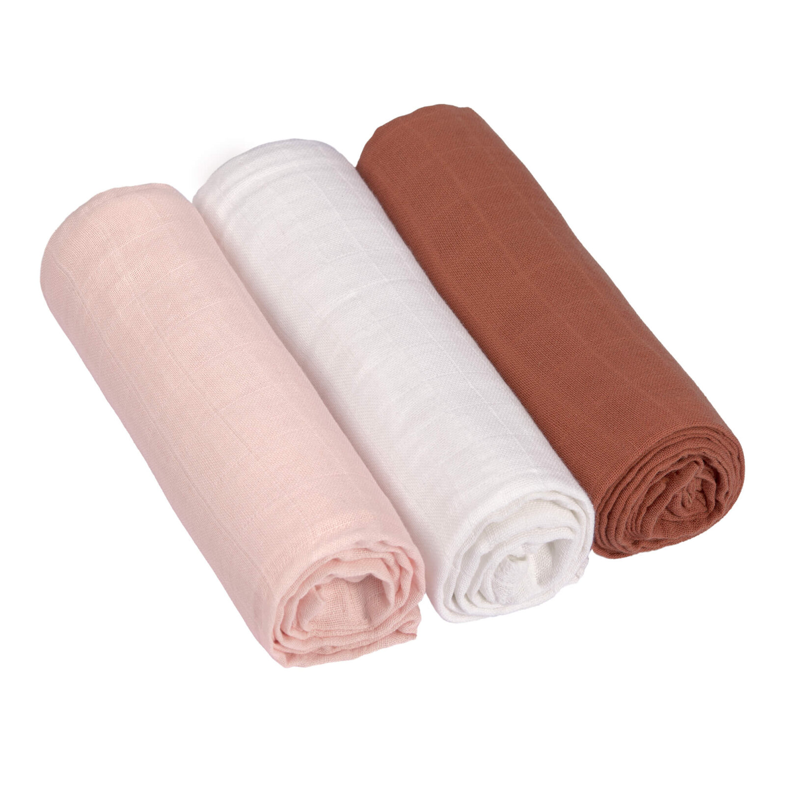 Bild von LÄSSIG Baby Puckdecke Spuckdecke Pucktuch Mulltuch 3er Set Baumwolle 85 x 85 cm/Swaddle & Burp Blanket L pink/milky/rust