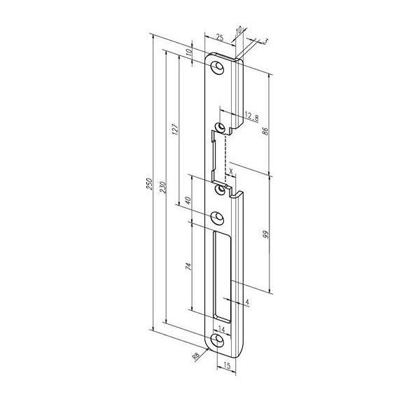 Bild von effeff, Baubeschläge + Holzverbinder, Winkelschliessbleche für Türöffner Profix 2 (1 Stk.)