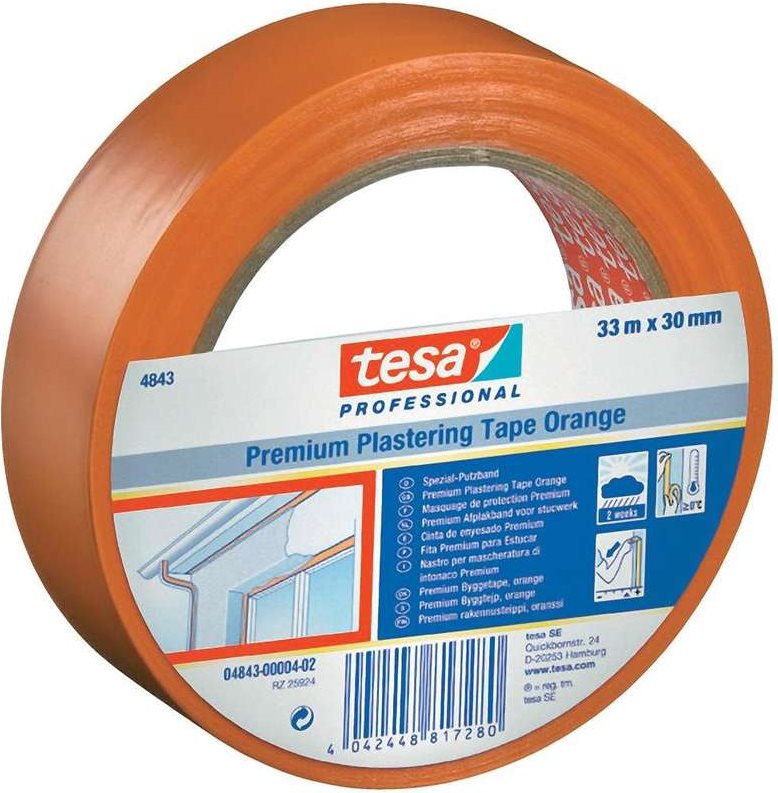Bild von Premium 04843-00000-16 Putzband ® Professional Orange (l x b) 33 m x 50 mm 1 St. - Tesa