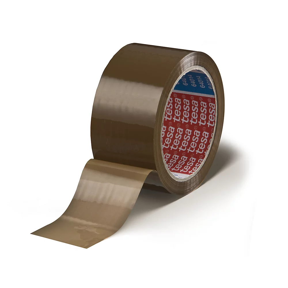 Bild von tesapack 64014 - Geräuscharmes Paketklebeband zum Verpacken von Paketen und Versandschachteln - braun - 66 m x 50 mm