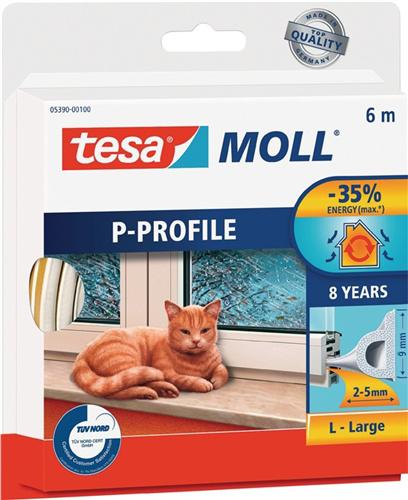 Bild von tesamoll Fensterdichtung / Türdichtung P-Profil Gummidichtung 9x5,5 mm Weiß günstig