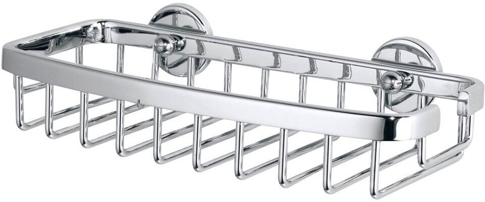 Bild von tesa Duschkorb ALUXX S, viereckig, Aluminium verchromt rostfrei, wasserbeständig, runde Wandplatten, Befestigung - 1 Stück (40207-00000-00)