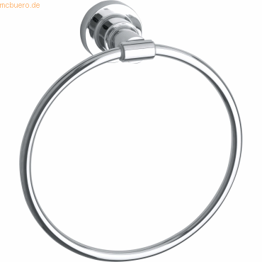 Bild von tesa LUUP Handtuchring, verchromt - Handtuchhalter-Ring oval - zur Wandbefestigung ohne Bohren, inkl. Klebelösung - 205mm x 185mm x 75mm