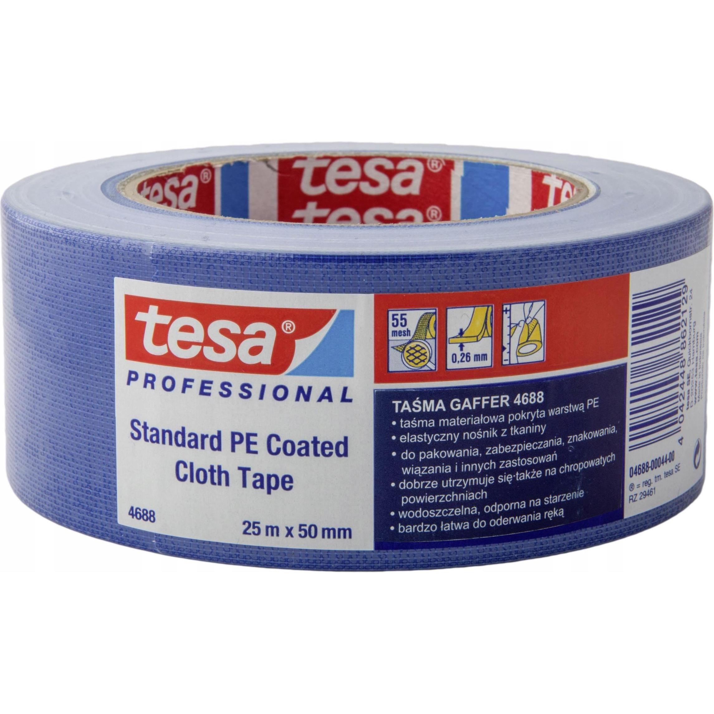 Bild von Tesa Gewebeband, 50mm x 25m, Blau (04688 50MM X 25 M BLUE)