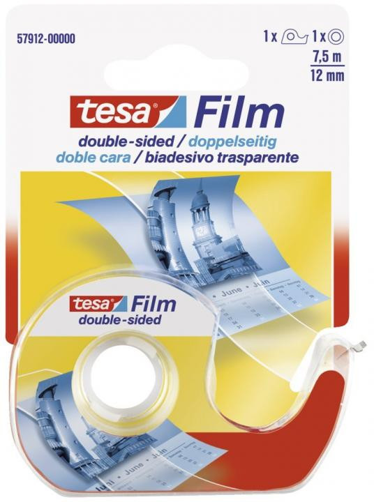 Bild von 10 x Tesa Klebefilm tesafilm doppelseitig 12mmx7,5m im Einwegabroller