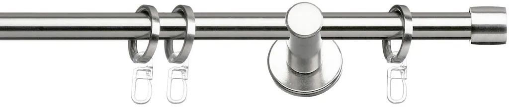 Bild von Gardinenstange INDEKO "Consul 20", silber (edelstahlfarben), L:290cm Ø:20mm, Stahl, Metall, Gardinenstangen, Komplett-Set inkl. Ringen und Montagematerial
