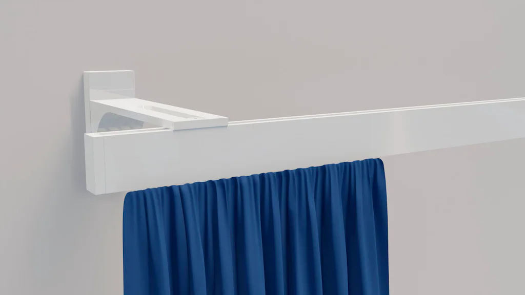 Bild von indeko Gardinenstange Bern, 1-läufig, Wunschmaßlänge, verschraubt, Aluminium, Innenlauf Komplett-Set inkl. Gleitern und Montagematerial