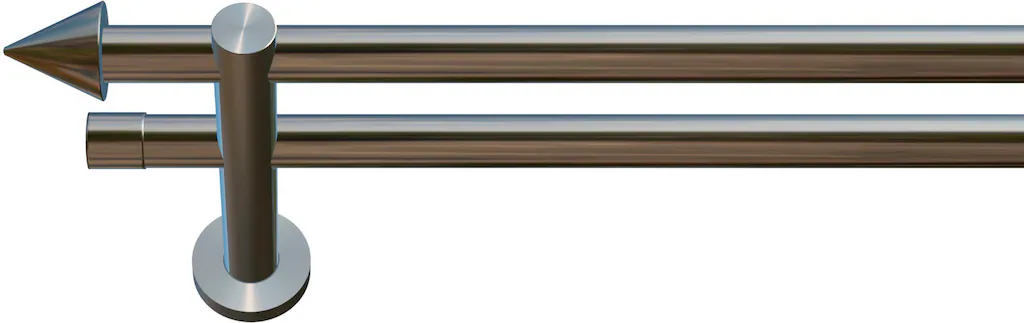 Bild von Gardinenstange INDEKO "Calais", grau (edelstahl), L:430cm Ø:20mm, Gardinenstangen, Komplett-Set inkl. Montagematerial