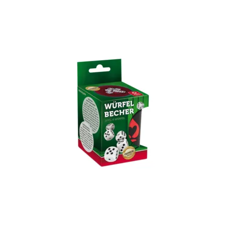 Bild von ASS Altenburger 22506645 Premium Würfelbecher aus Kunstleder und Kunststoff mit Filzeinlage inklusive 6 Würfel, Yellow, one Size