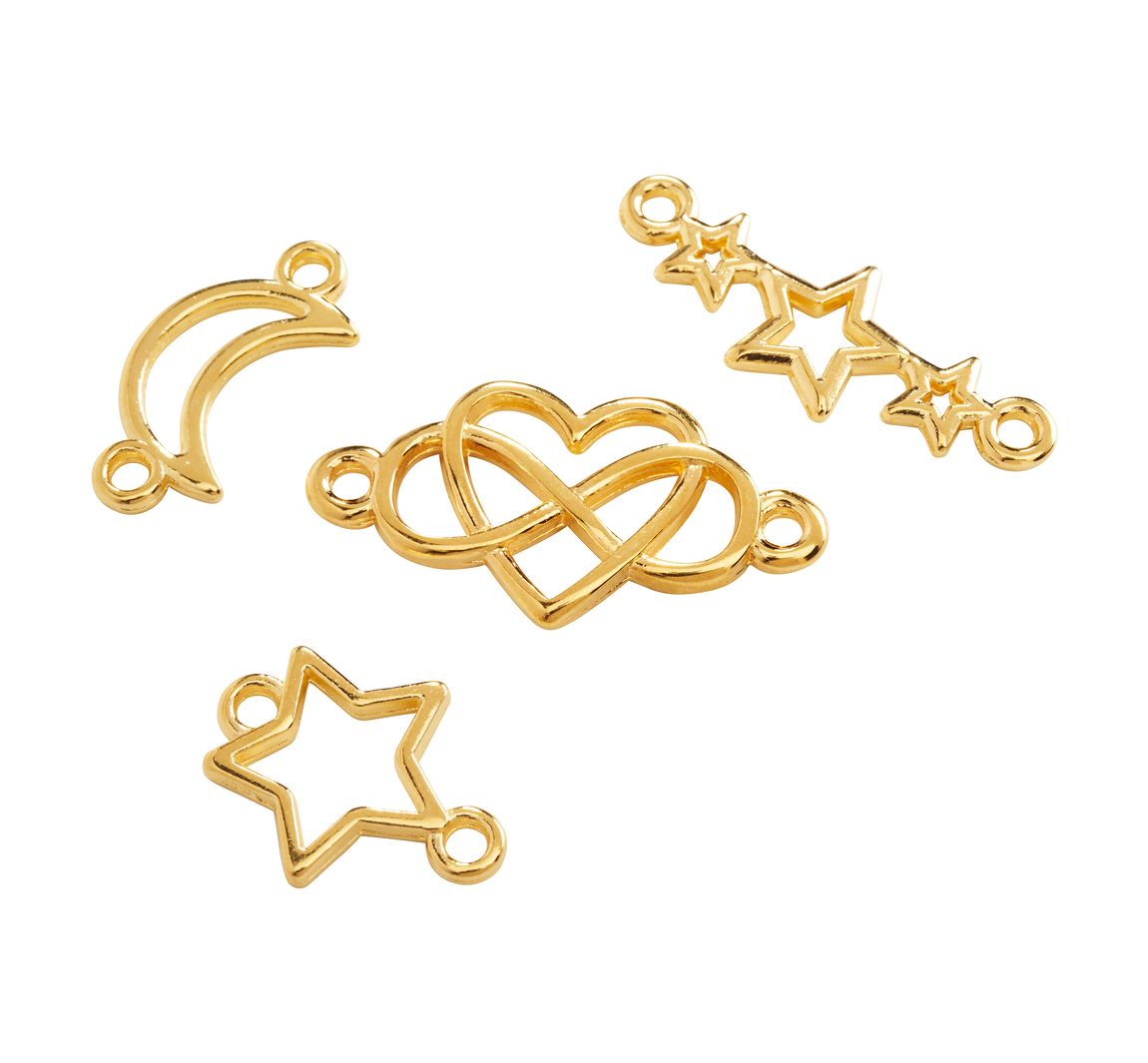 Bild von VBS Charm-Einhänger Verbinder-Mix Moon and Stars, 4 Stück