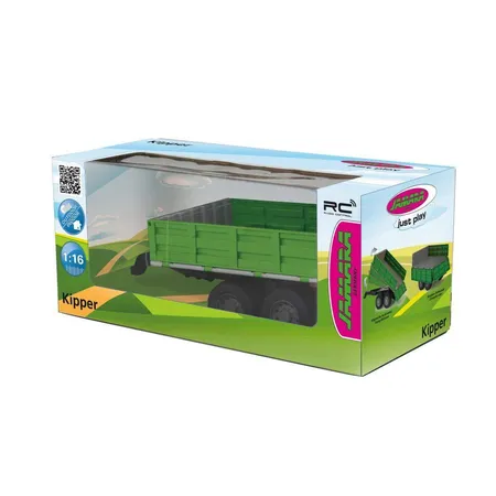 Bild von Jamara Spielzeug-Kipper 412412 Kipper grün für RC-Traktor 1:16, (1-tlg), Anhänger für Funkferngesteuertes Fahrzeug, Landmaschine Fendt 1050, Ferngesteuerte Kippmulde hoch/runter, Anhängerkupplung vorne, Klappbare Bordwände