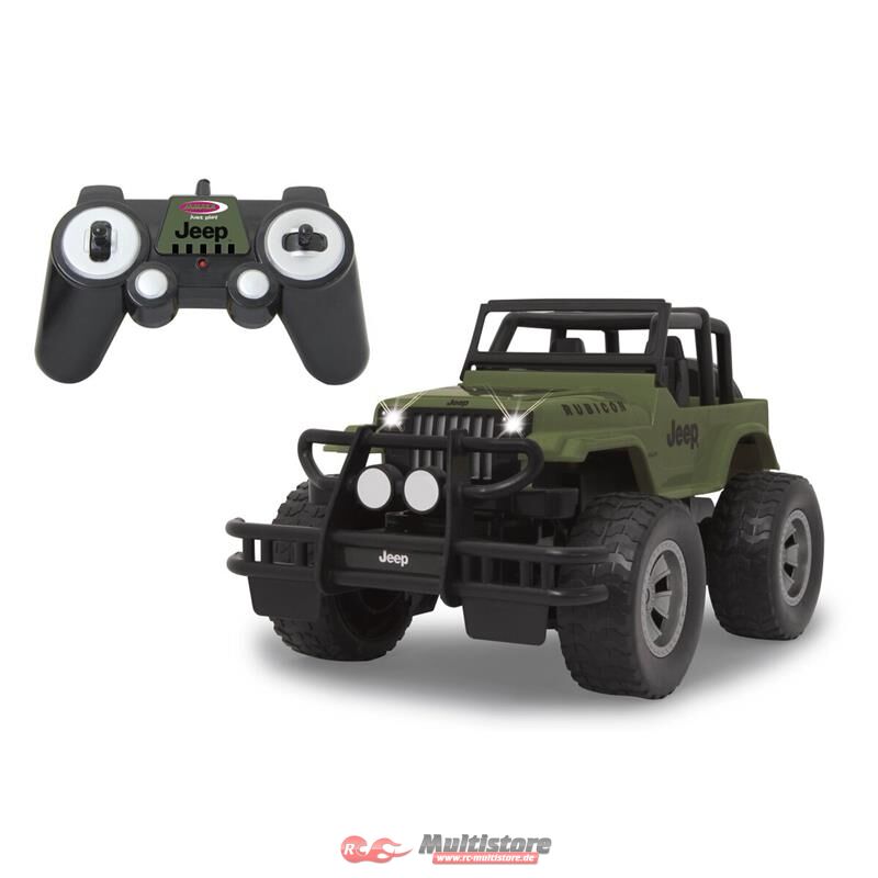 Bild von Jamara RC-Auto Jeep Wrangler Rubicon 1:12 (ferngesteuertes Auto Fernsteuerung, 1-tlg., LED Licht vorne/hinten), olivgrün 2,4 GHz Spielzeugauto