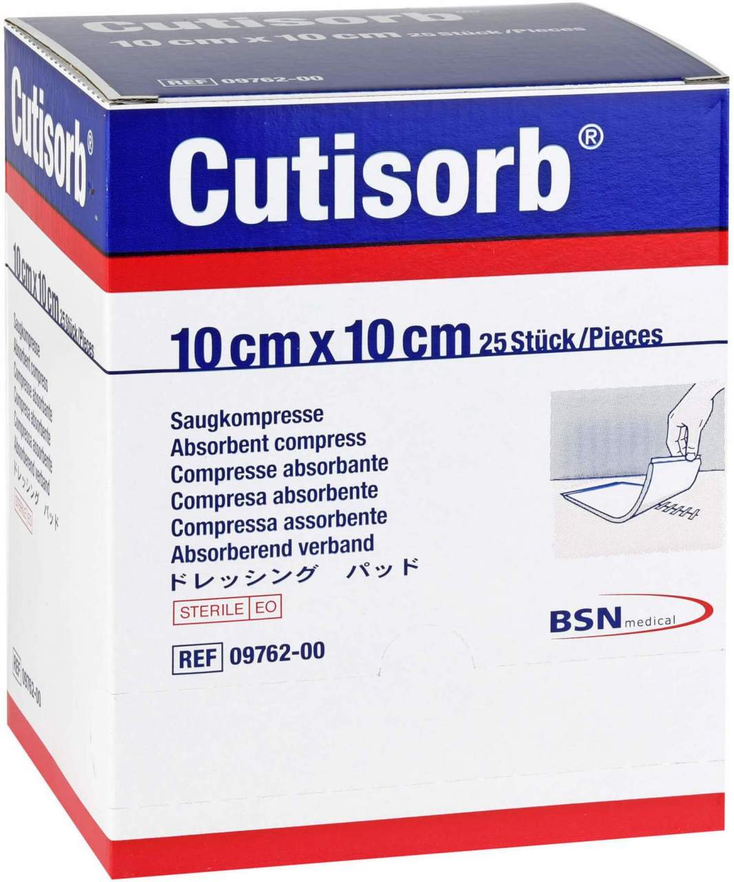 Bild von Cutisorb 25 Saugkompressen Steril 10 X 10 cm - Zur Wundbehandlung