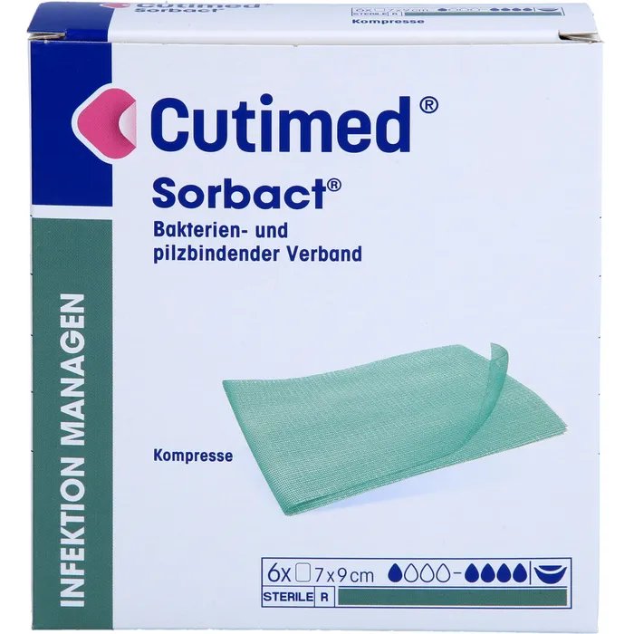 Bild von Cutimed Sorbact 6 Kompressen 7 X 9 cm - Zur Wundbehandlung
