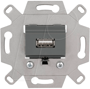 Bild von Merten, Zubehör Schalterprogramm, Einsatz USB 1f gr Schraubbef ohne MEG4581-0000