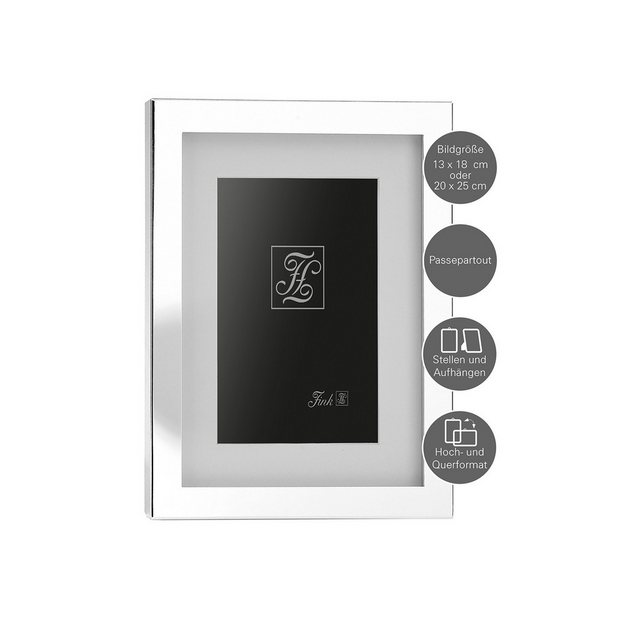 Bild von Fink Bilderrahmen BEN Bilderrahmen 13x18 cm - Eisen/ Glas/ versilbert - silberfarben, für 1 Bilder (1 St), Fotowand - Bilderwand, Moderner Fotorahmen - Stilvoller Bildrahmen für Fotos und Bilder