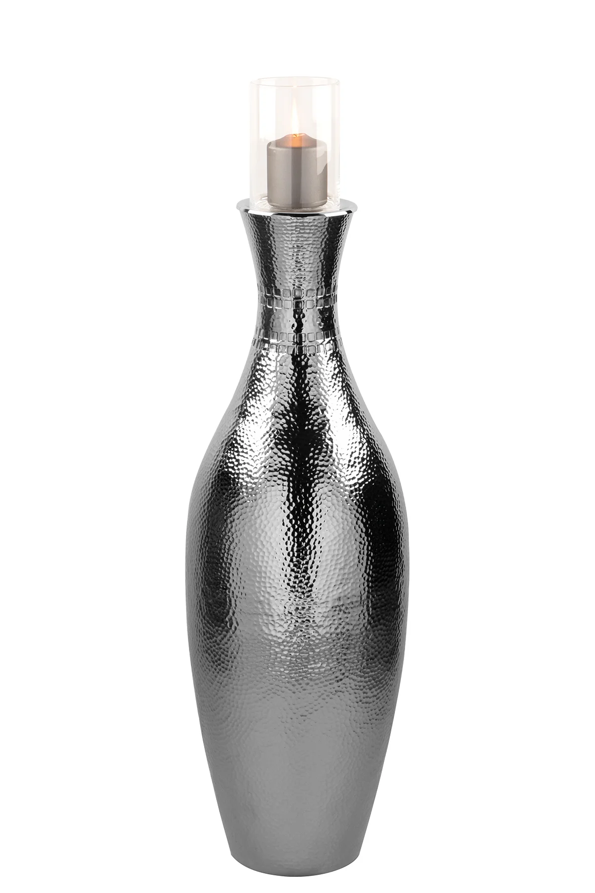 Bild von Fink - Bodenleuchter, Kerzenhalter - Carus - Bodenvase - Aluminium - vernickelt - Maße (ØxH): 30 x 88 cm
