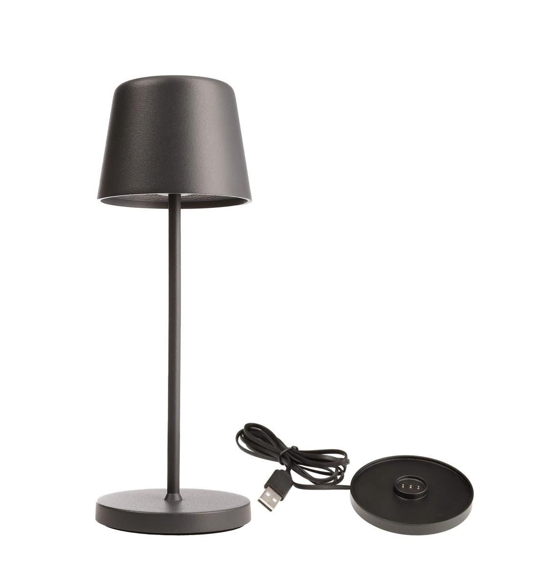 Bild von Deko Light Akku Tischlampe Canis Mini grau dimmbar mit Ladesockel 2200/3000K IP65