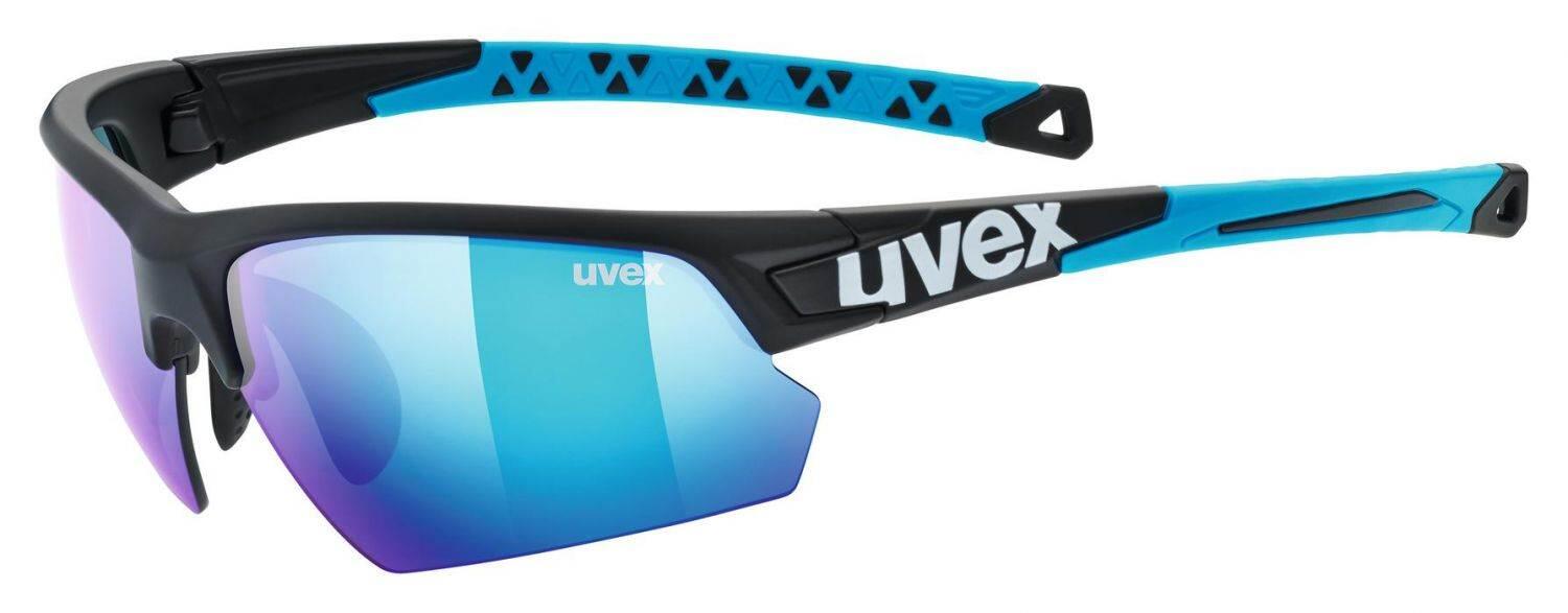 Bild von uvex sportstyle 224 - Sportbrille für Damen und Herren - verspiegelt - druckfreier Sitz & perfekter Halt - black matt blue/blue - one size