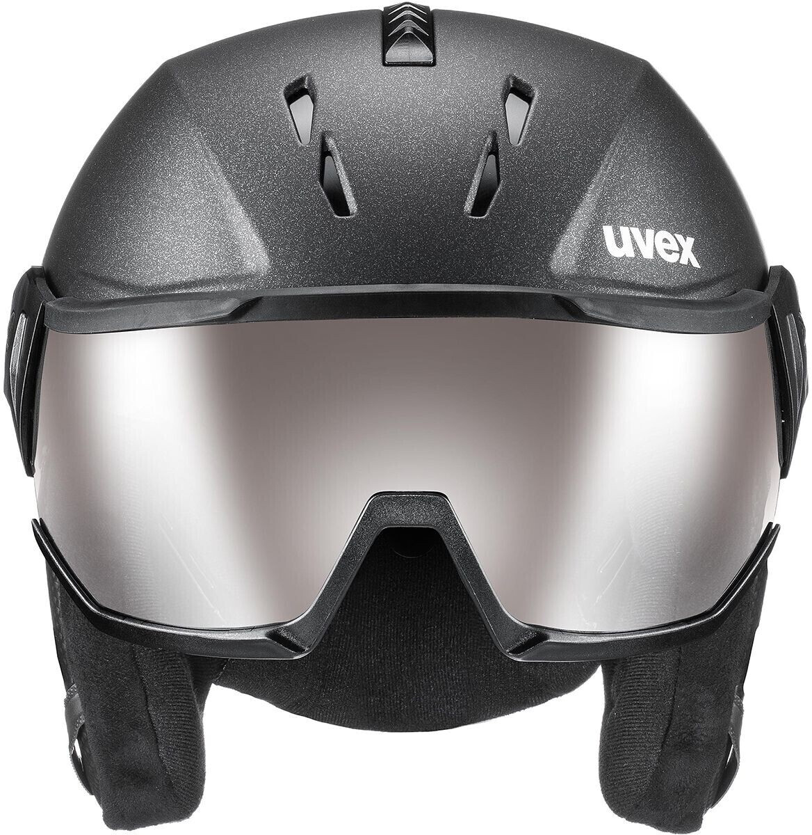 Bild von uvex instinct visor pro v - robuster Skihelm für Damen und Herren - selbsttönend - optimierte Belüftung - black - 53-56 cm