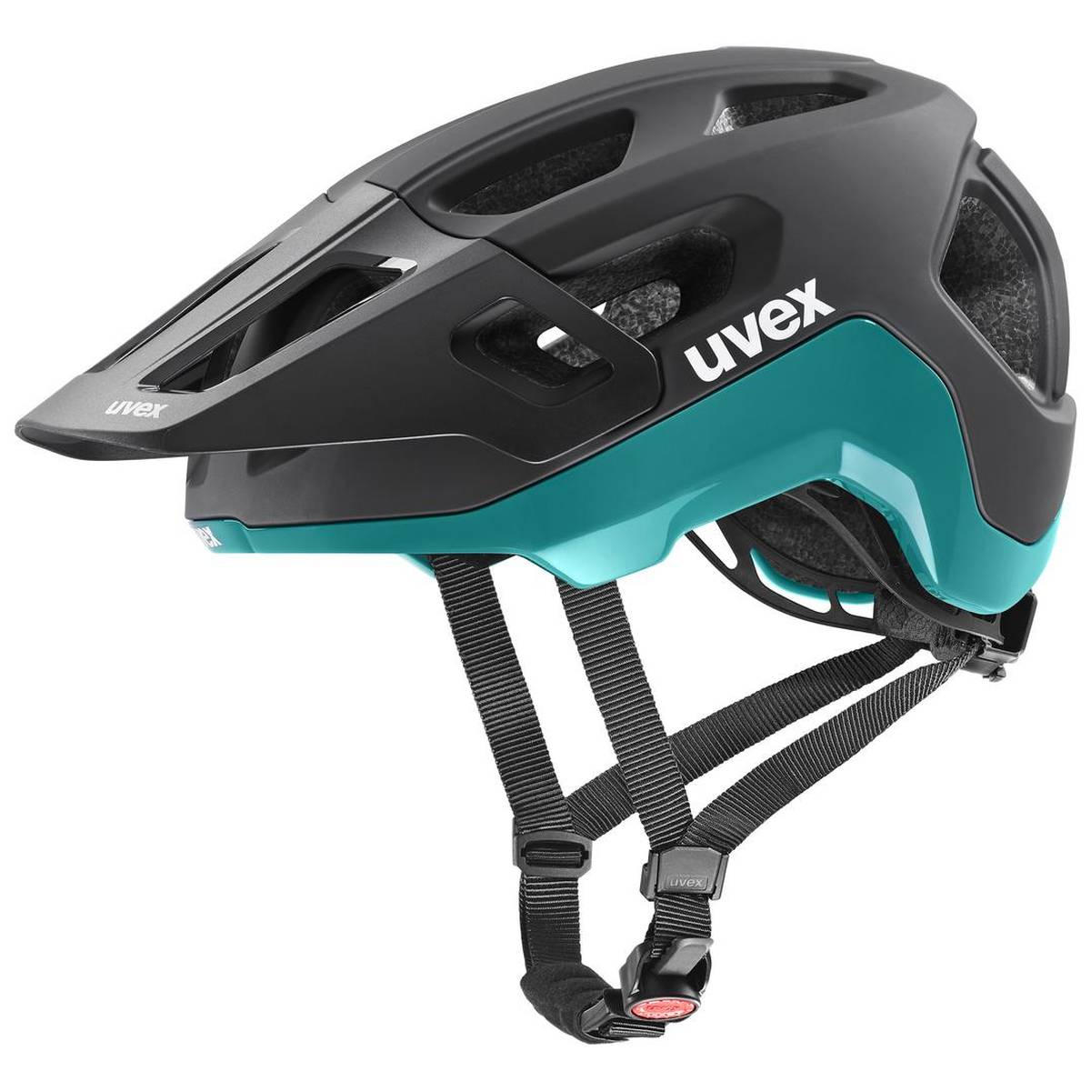 Bild von Uvex React MTB Fahrrad Helm matt schwarz/türkis 2025 59-61cm
