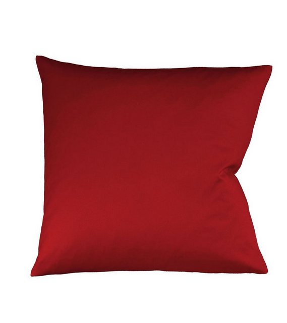 Bild von Fleuresse Mako-Satin Kissenbezug Bezug 80x80 cm uni mit RV  4580 bordeaux