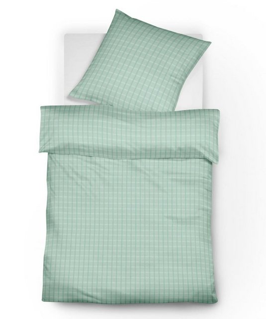 Bild von fleuresse Bettwäsche Fleuresse Mako-Batist Bettwäsche 135x200 Karo uni mint matcha 226-7052, Mako-Batist, 2 teilig