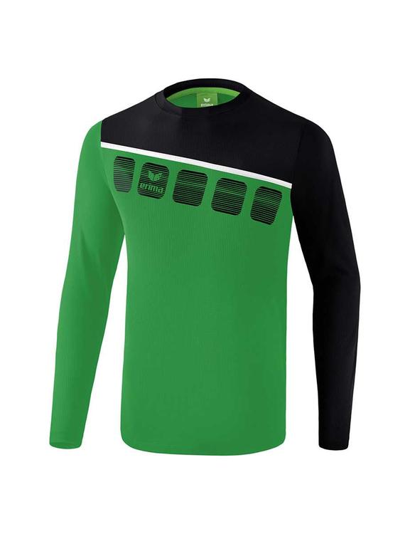 Bild von Erima 5-C Longsleeve Kinder smaragd/schwarz/wei? 1331905 Gr. 152