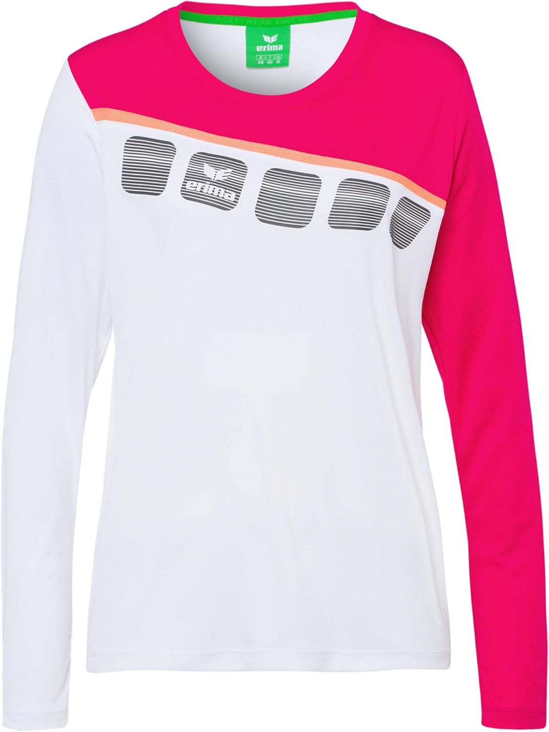 Bild von erima 5-C Langarmshirt Damen white/oriental blue/colonial blue 34