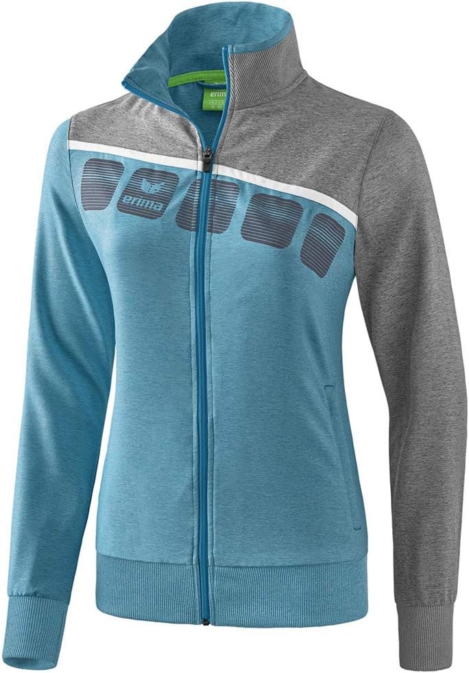 Bild von Erima Damen 5-C Präsentationsjacke, weiß/oriental blue/colonial blue, 36