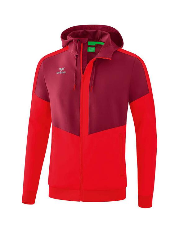 Bild von Erima Squad Tracktop Jacke mit Kapuze bordeaux/rot Erwachsene...