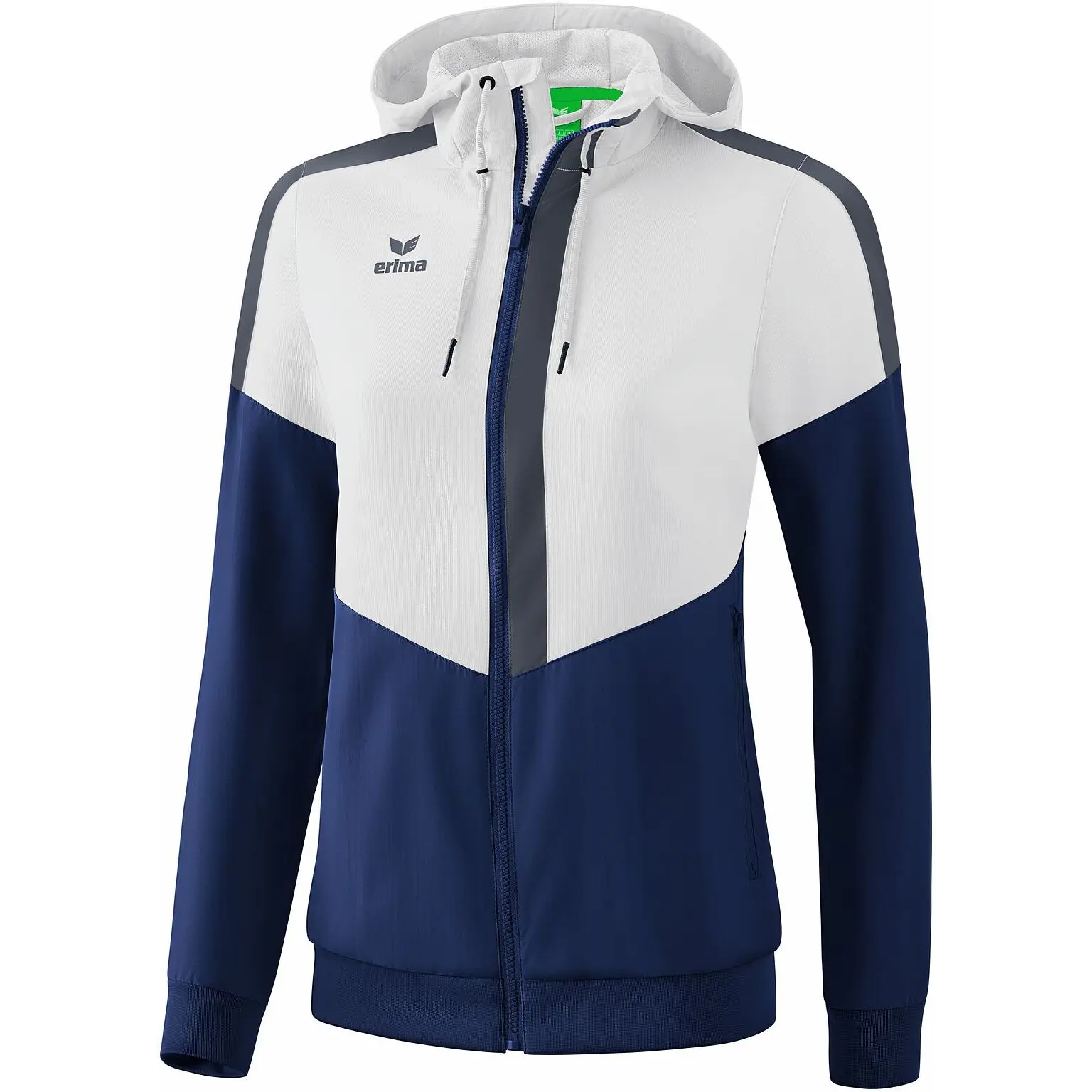 Bild von Erima Damen Squad Tracktop Trainingsjacke, weiß/New Navy/Slate Grey, 44