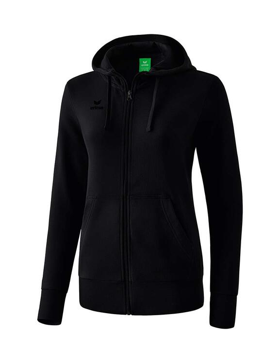 Bild von Erima Damen Basic Hooded Sweatshirt Jacke, Schwarz, 48 EU