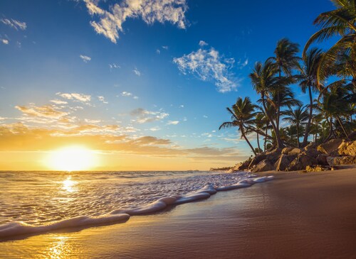 Bild von Papermoon Fototapete Tropical in beach Sunrise, glatt