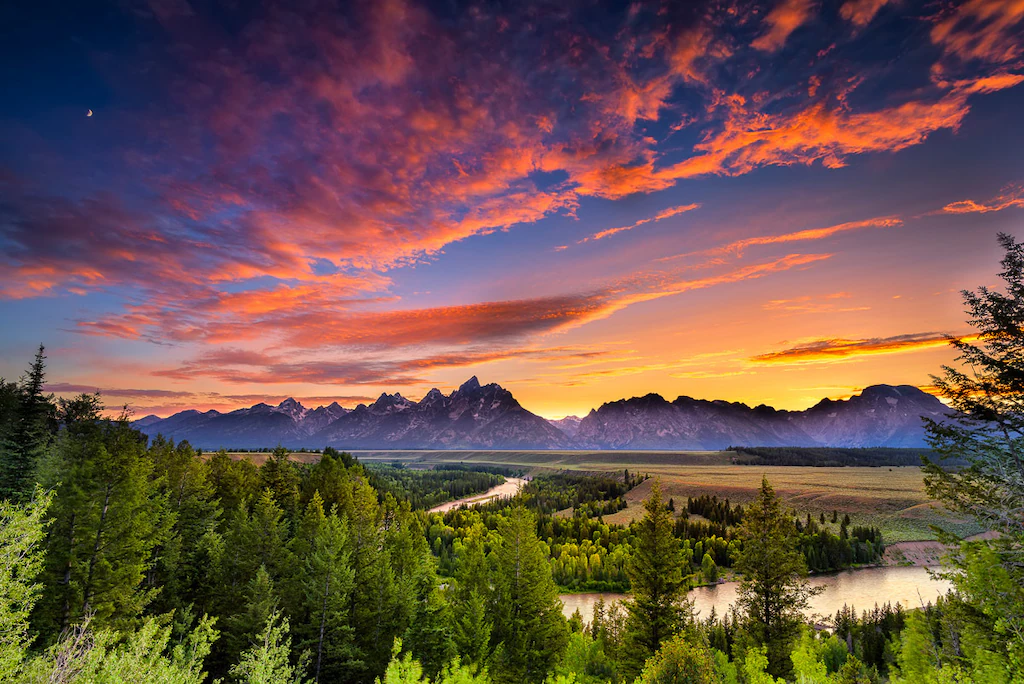 Bild von Papermoon Fototapete "Snake River Sonnenuntergang"